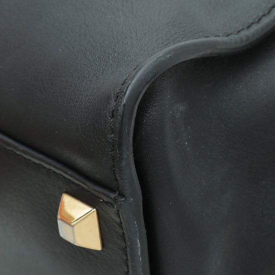 Fendi Black Peekaboo Gold Edition Studs Regular Bag