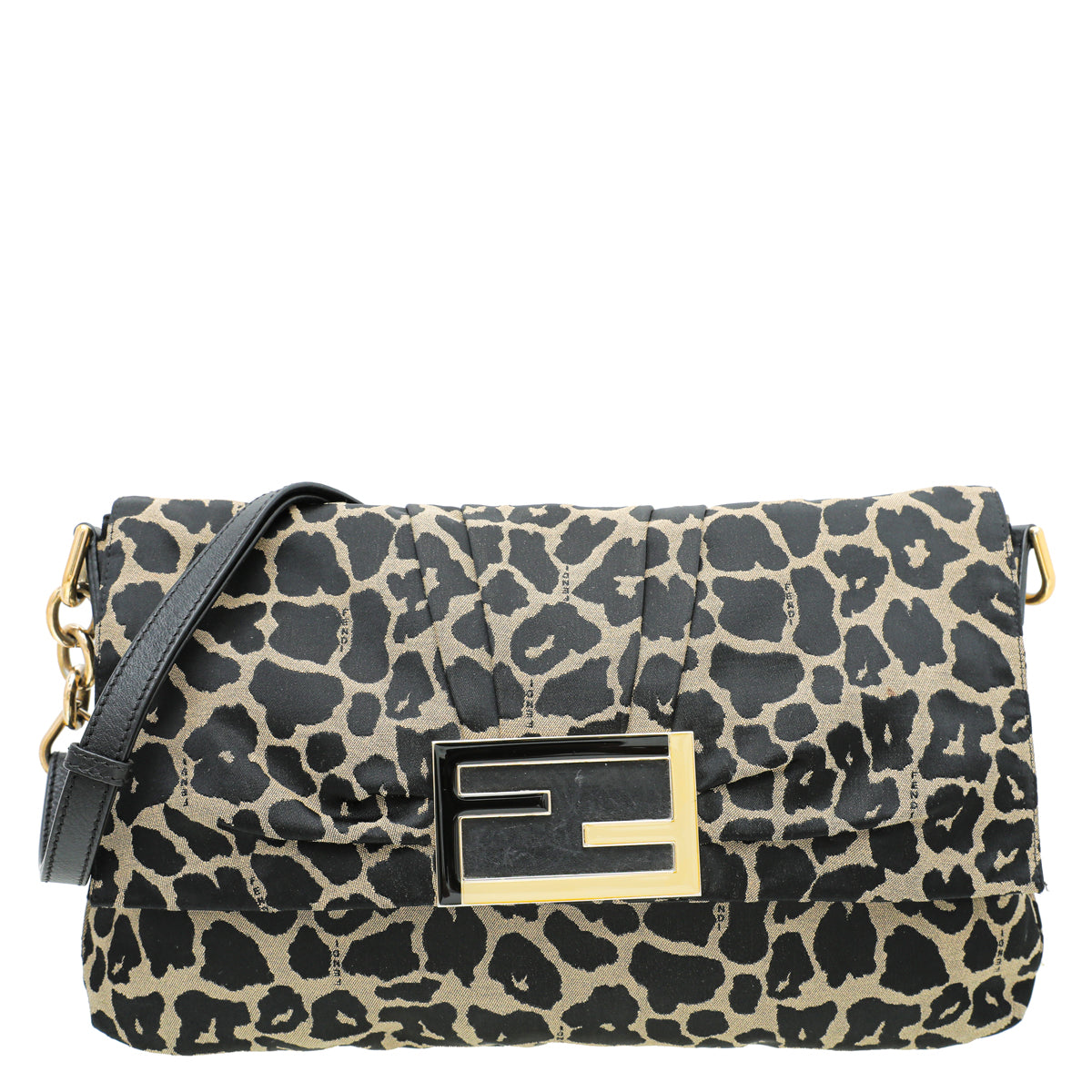 Fendi Bicolor Leopard Print Mia Large Flap Bag-Fendi-THE CLOSET