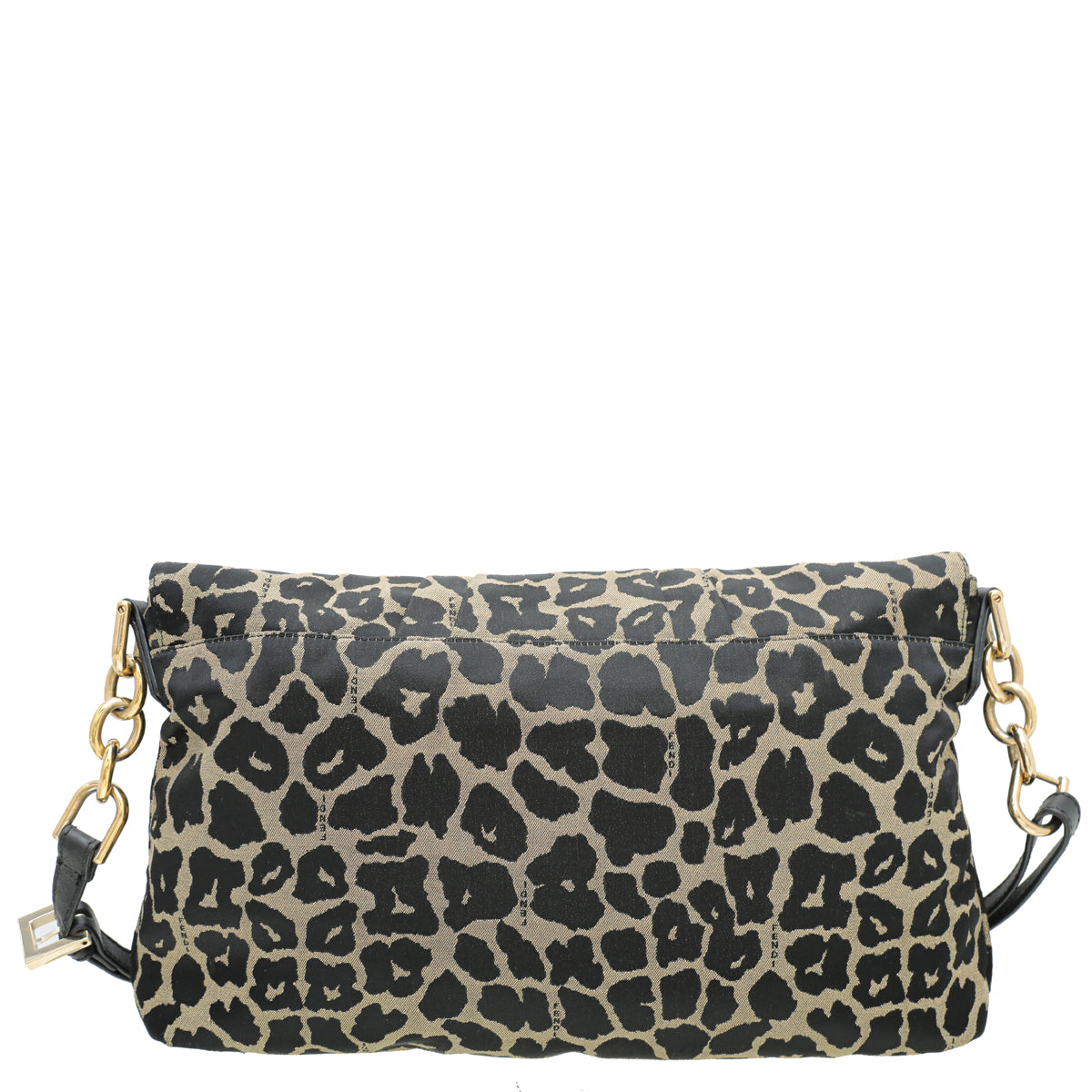 Fendi Bicolor Leopard Print Mia Large Flap Bag
