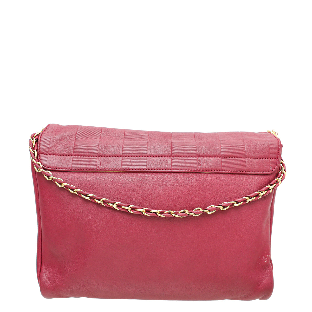 Fendi Maroon Striped Pequin Claudia Vitello Large Bag-Fendi-THE CLOSET