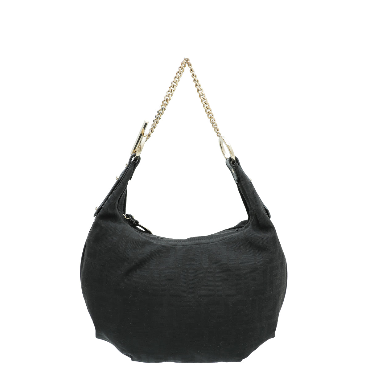 Fendi Black Zucca Chef Chain Hobo Bag-Fendi-THE CLOSET