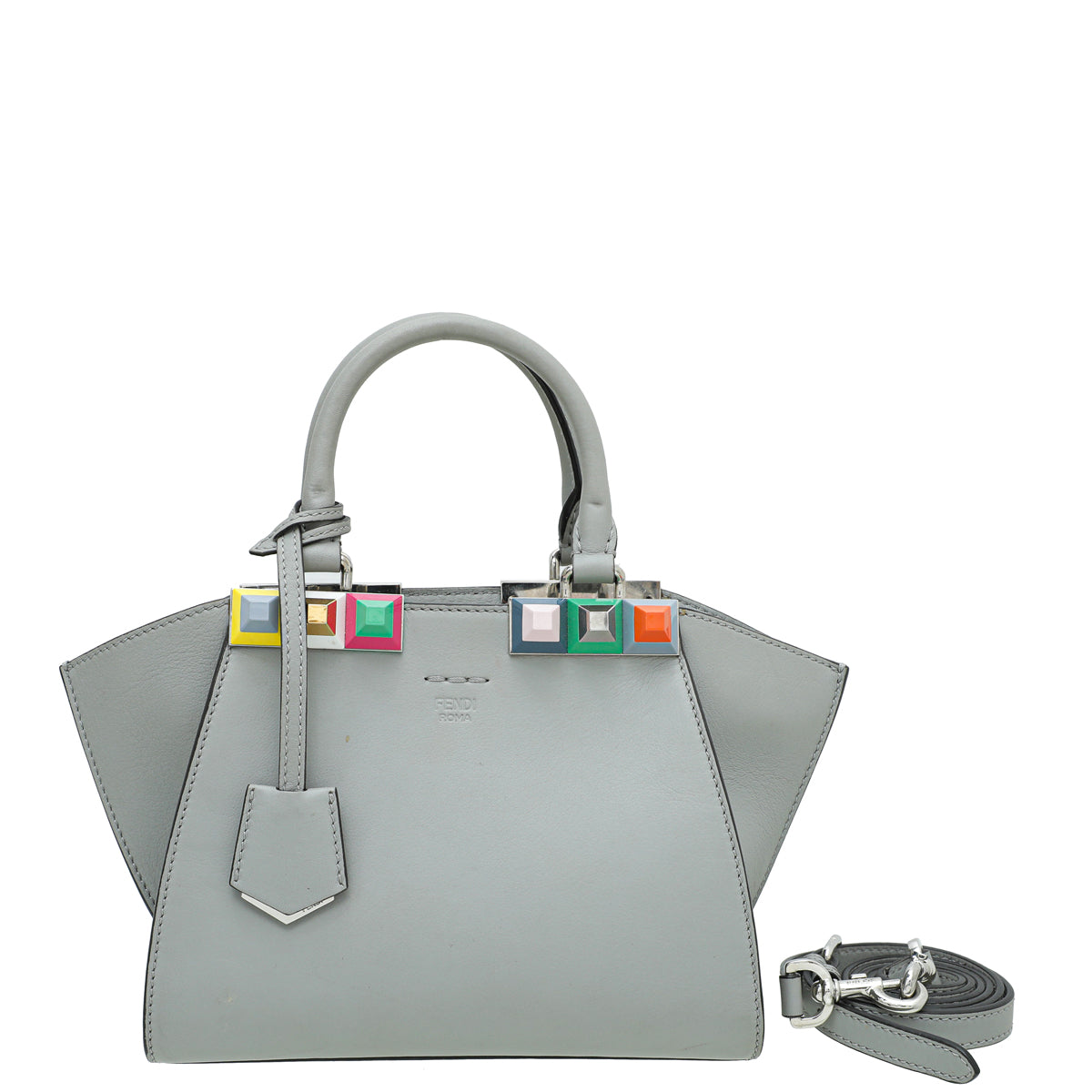 Fendi Grey 3 Jours Studded Petite Bag-Fendi-THE CLOSET
