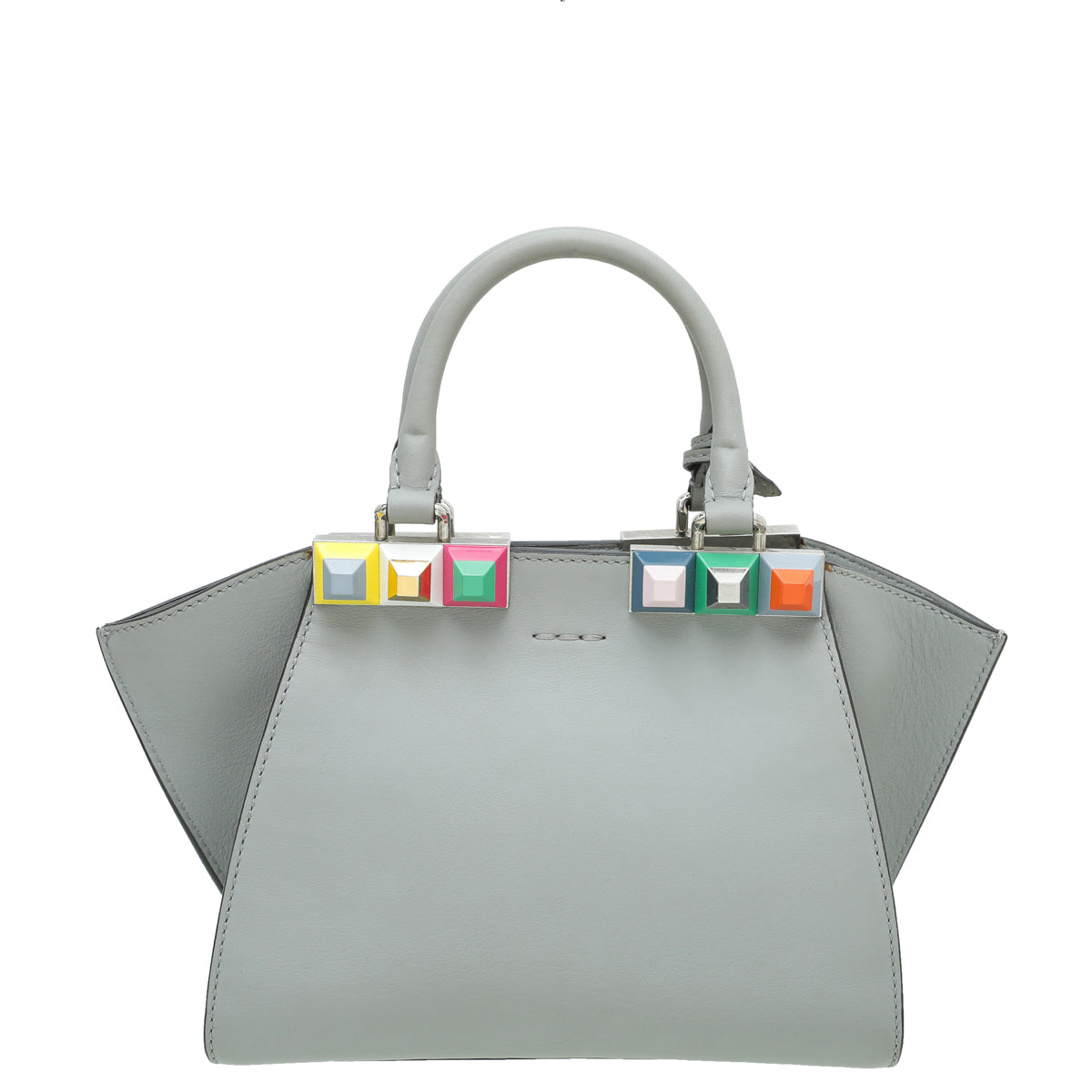 Fendi Grey 3 Jours Studded Petite Bag-Fendi-THE CLOSET