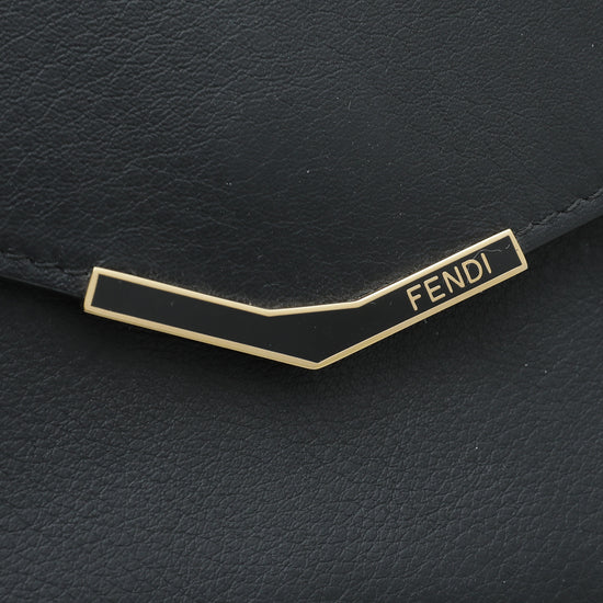 Fendi Black 2 Jours Envelope Clutch