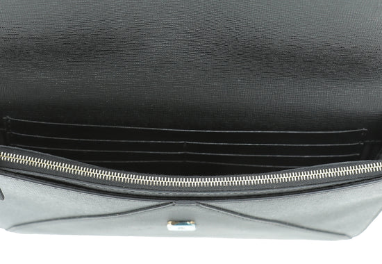 Fendi Black 2 Jours Envelope Clutch