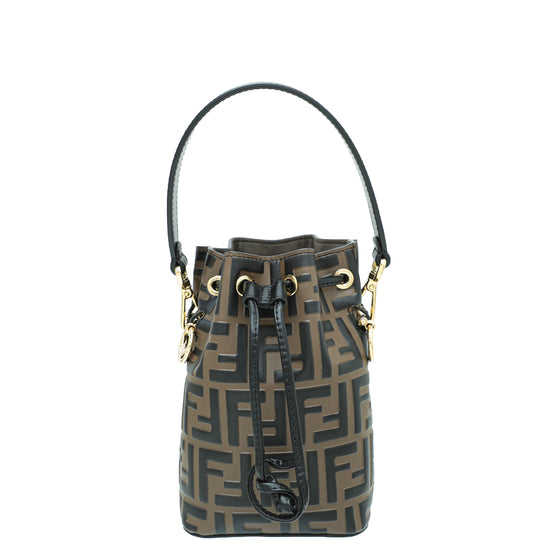 Fendi Tobacco FF Zucca Mon Tresor Mini Bucket Bag