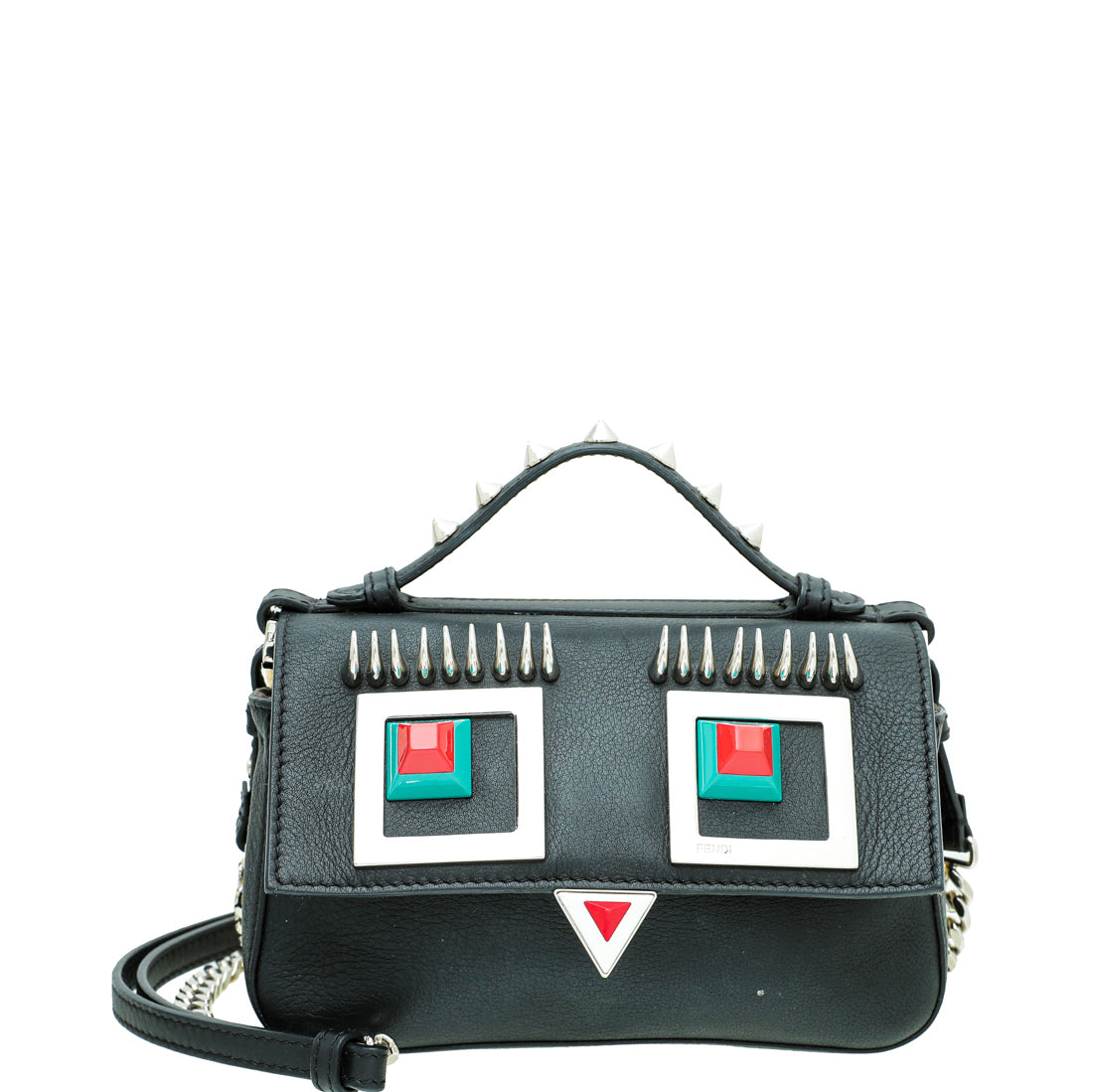 Fendi Bicolor Double Baguette Micro Face Studs Bag-Fendi-THE CLOSET