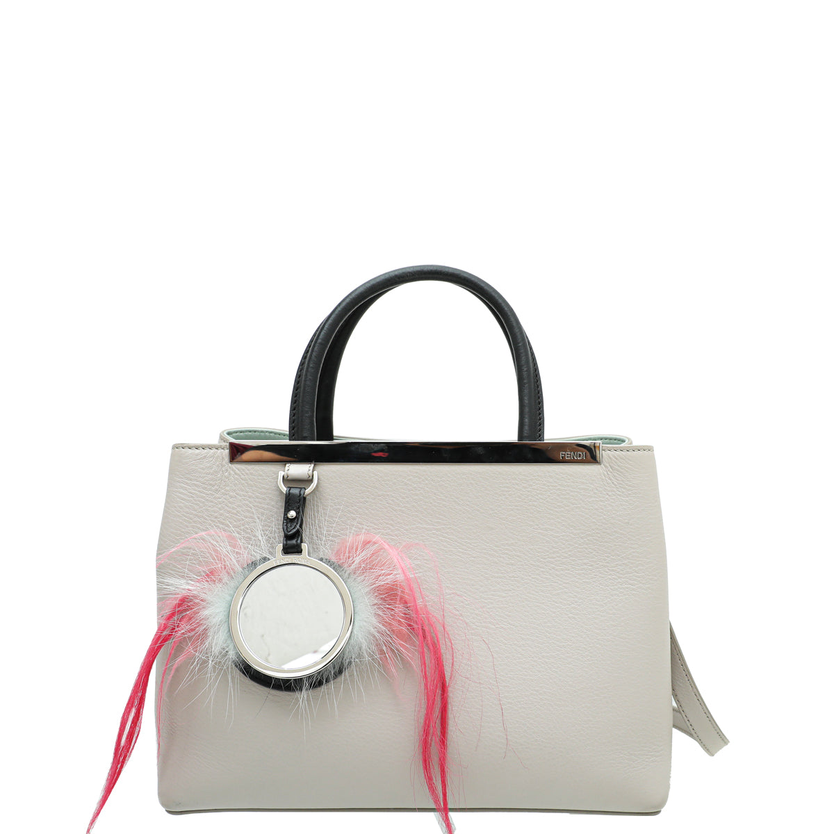 Fendi Greish Beige 2 Jours Monster Mirror Petite Bag-Fendi-THE CLOSET