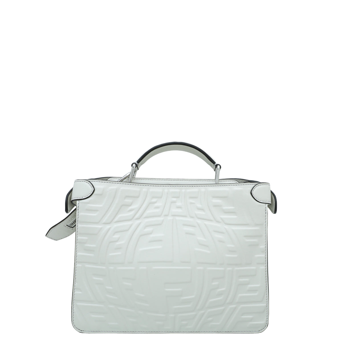 Fendi White FF Embossed Peekaboo ISeeU Mini Bag-Fendi-THE CLOSET