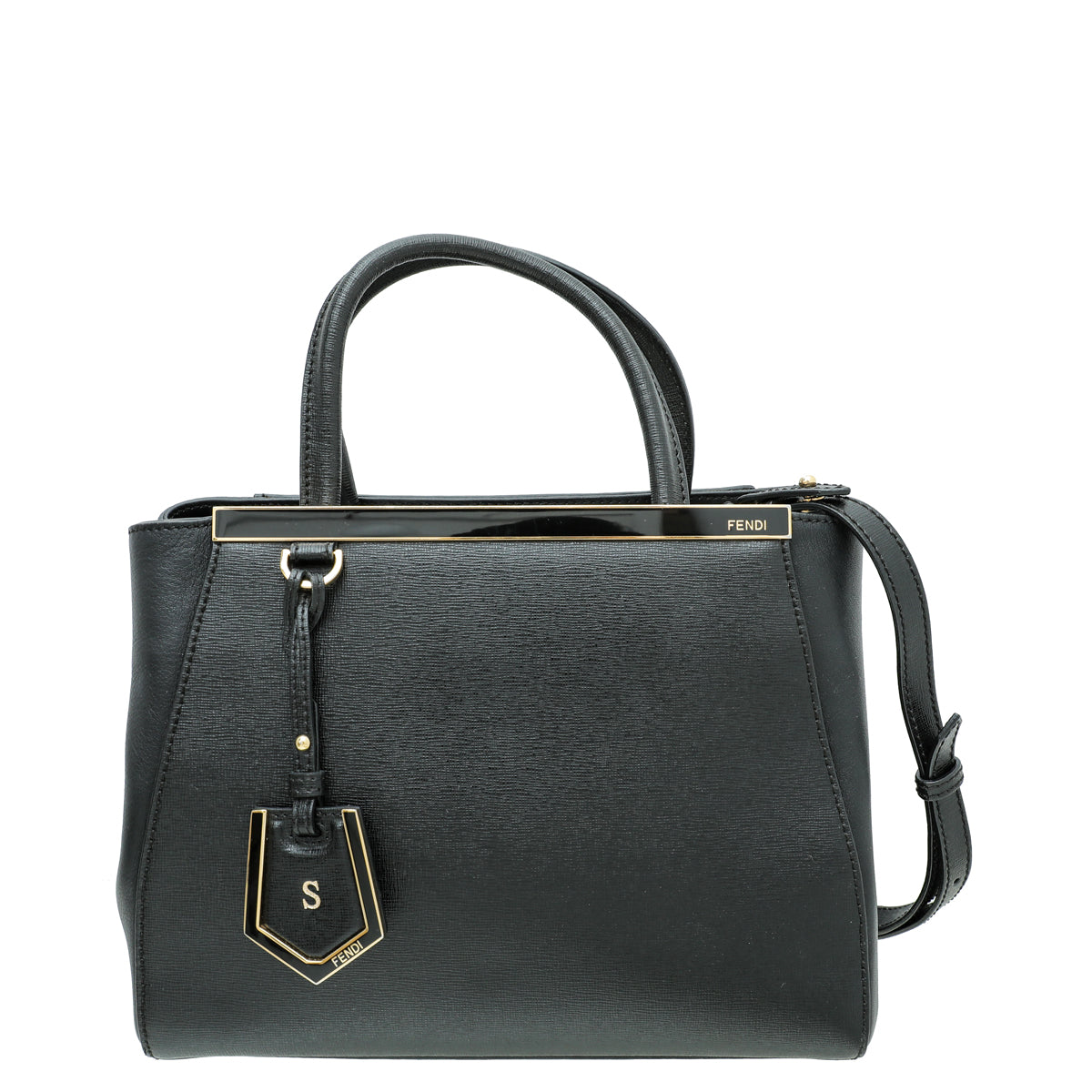 Fendi Black 2 Jours Petite Bag W/ S Initial-Fendi-THE CLOSET