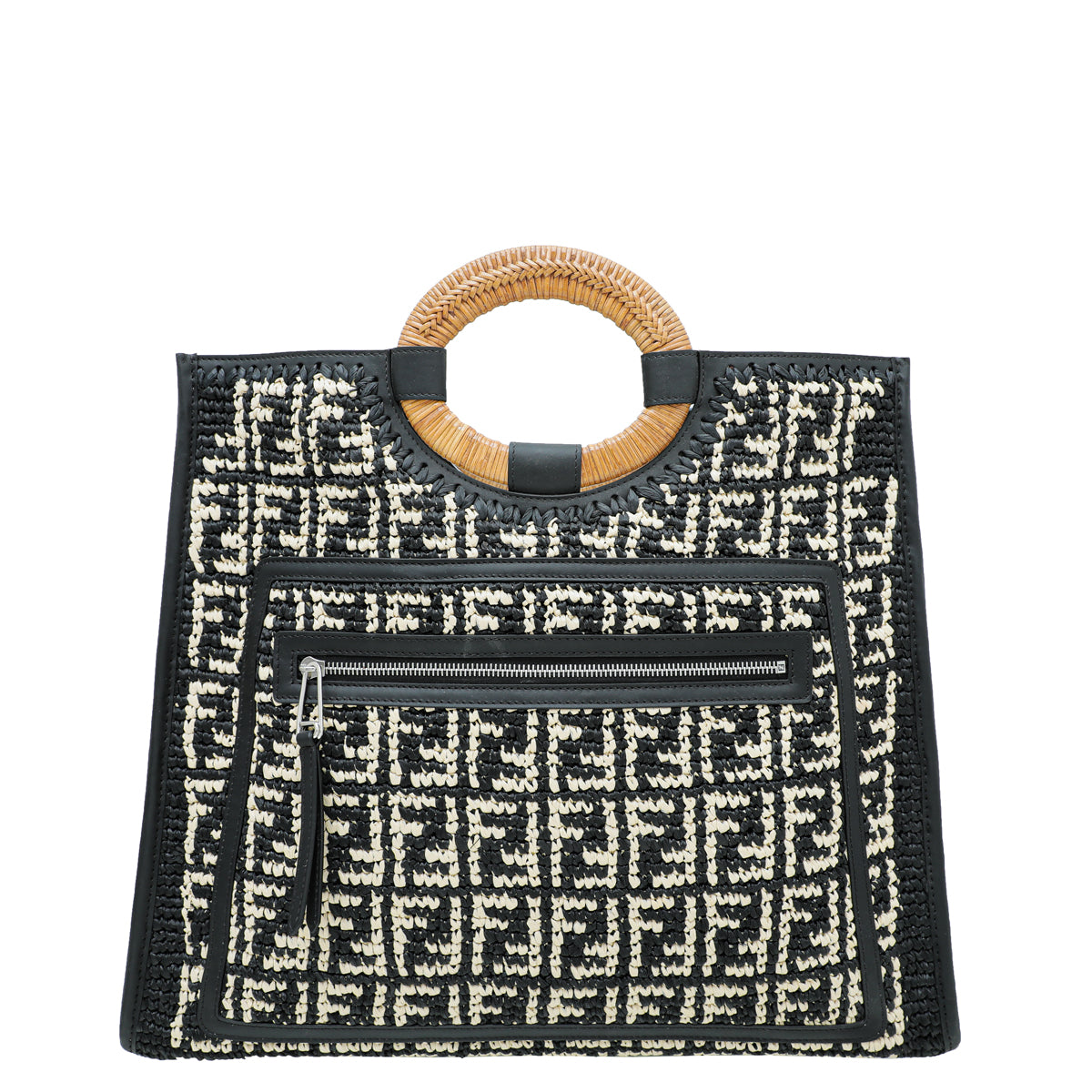 Fendi Bicolor Raffia Runaway Shopping Large Bag-Fendi-THE CLOSET