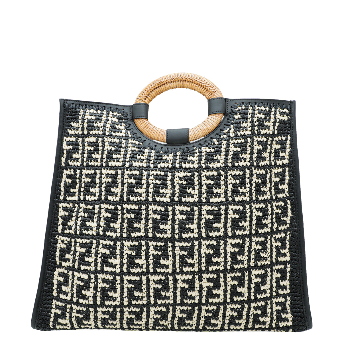 Fendi Bicolor Raffia Runaway Shopping Large Bag-Fendi-THE CLOSET
