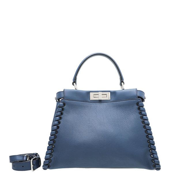 Fendi Blue Whipstitch Peekaboo RegularBag THE CLOSET