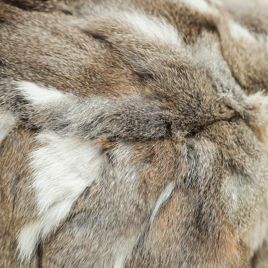 Fendi Bicolor Rabbit Fur Crystal Baguette Bag