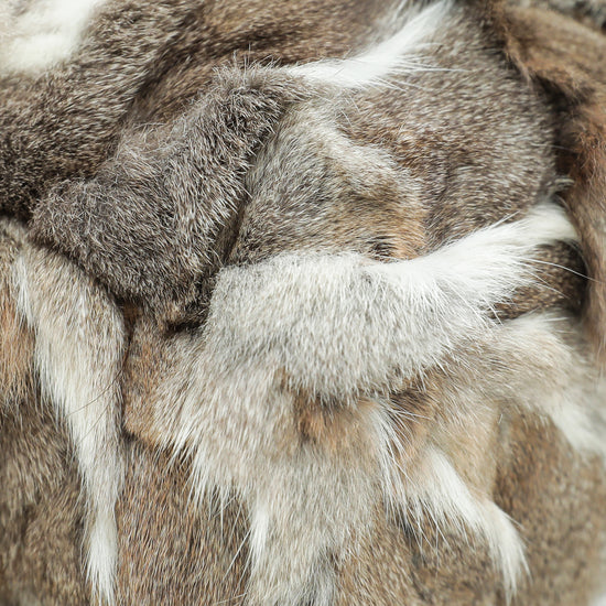 Fendi Bicolor Rabbit Fur Crystal Baguette Bag