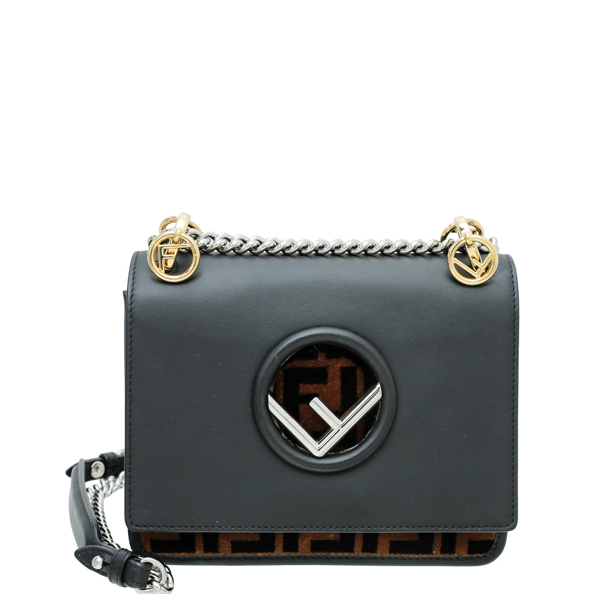 Fendi Bicolor Kan I Calfskin Velvet Small Bag-Fendi-THE CLOSET
