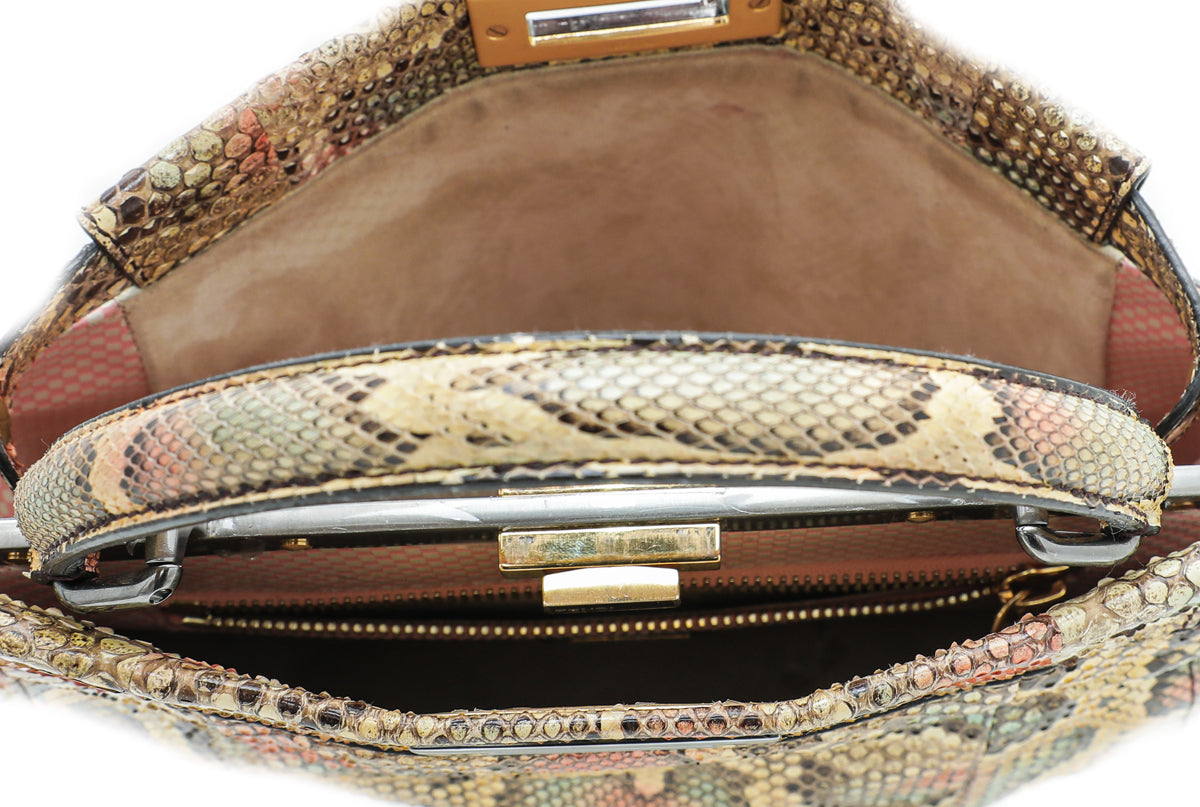 fendi by the way satchel patchwork python small at... Fendi Yellow Multicolor Python Peekaboo Regular Bag – THE CLOSET
