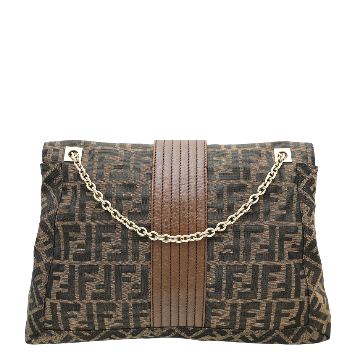 Fendi Tobacco Zucca Baguette Maxi Flap Bag-Fendi-THE CLOSET