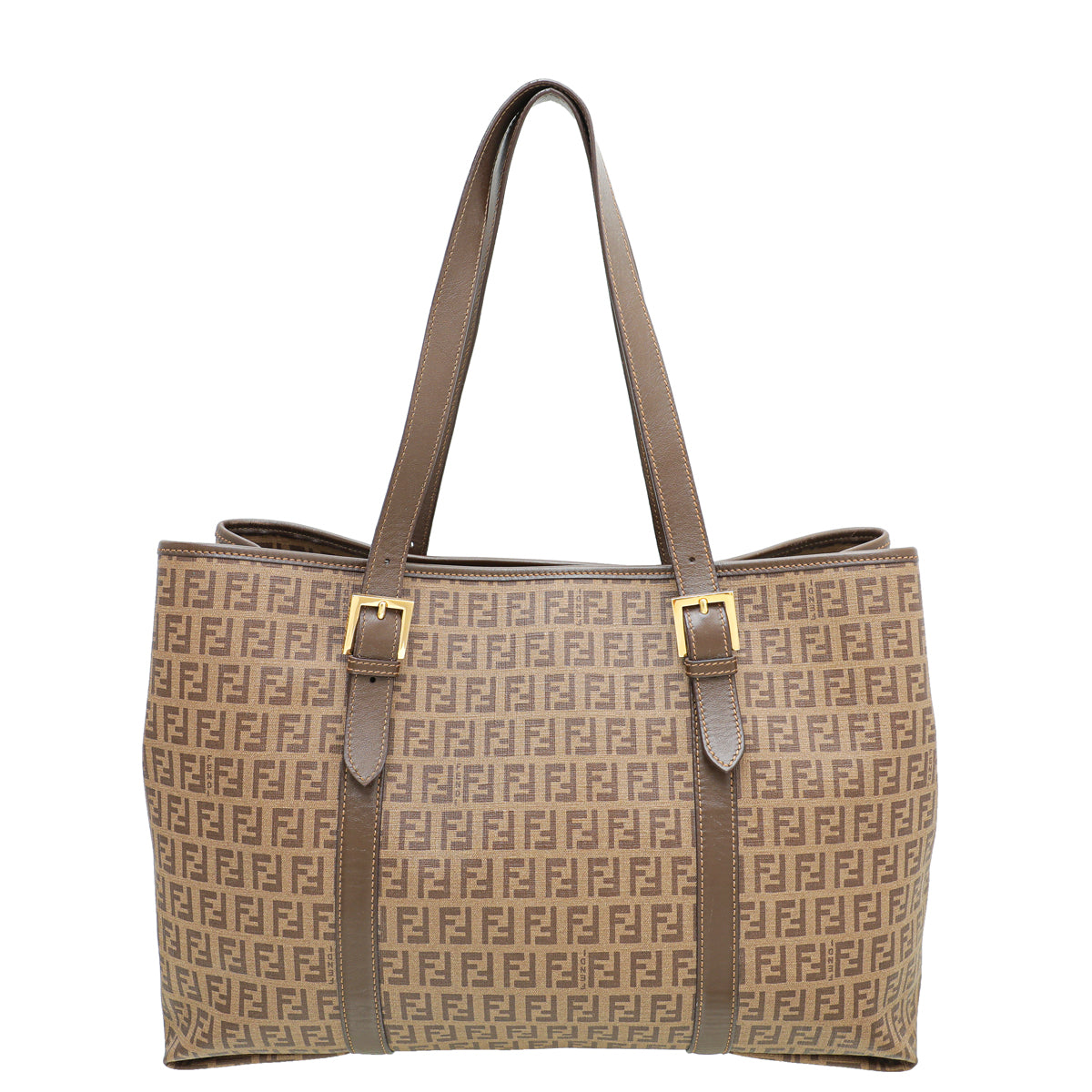 Fendi Tobacco Vitello Zucchino Spalmati Tote Bag-Fendi-THE CLOSET