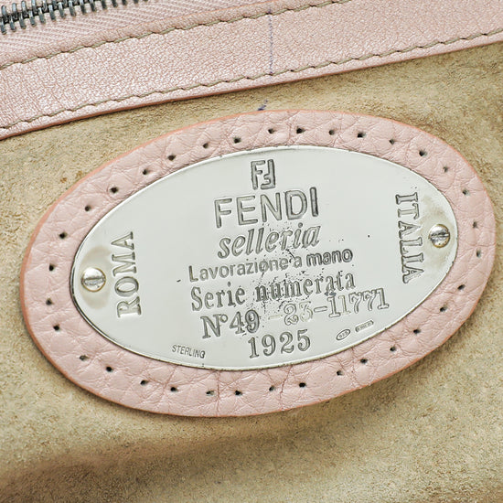 Fendi Metallic Light Pink Selleria Flap Shoulder Bag