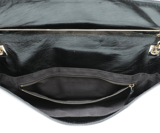 Fendi Black Baguette Flap Maxi Bag