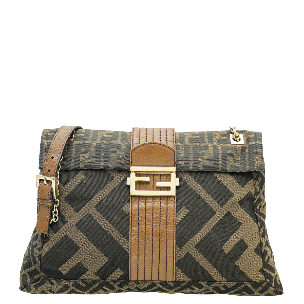 Fendi Brown Maxi Baguette Flap Bag-Fendi-THE CLOSET