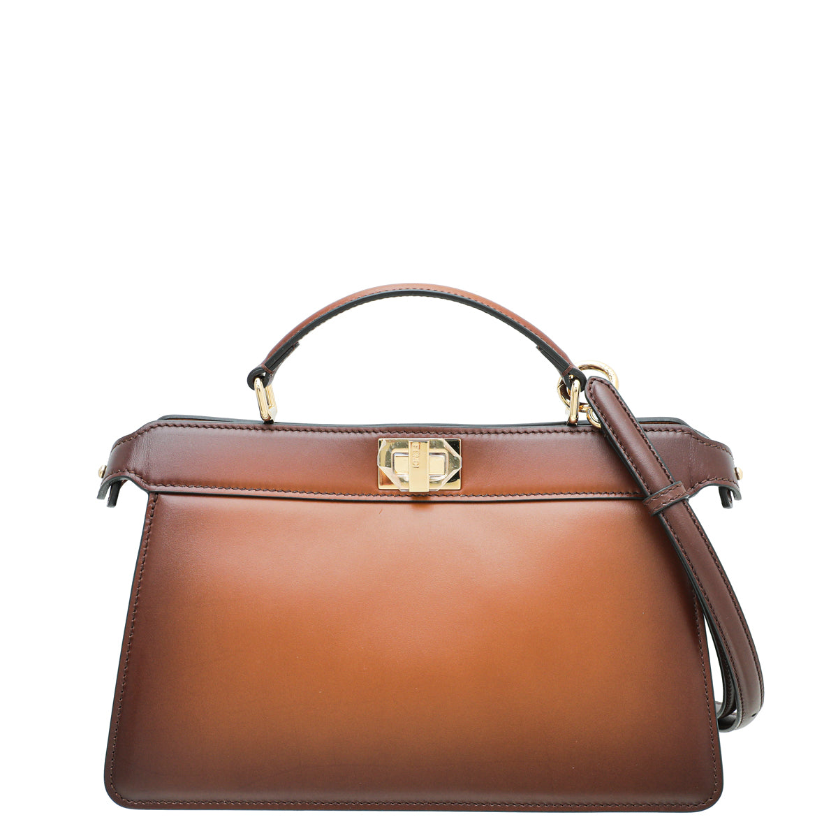 Fendi Brown Ombre Vitello King East West Peekaboo I See U Medium Bag-Fendi-THE CLOSET