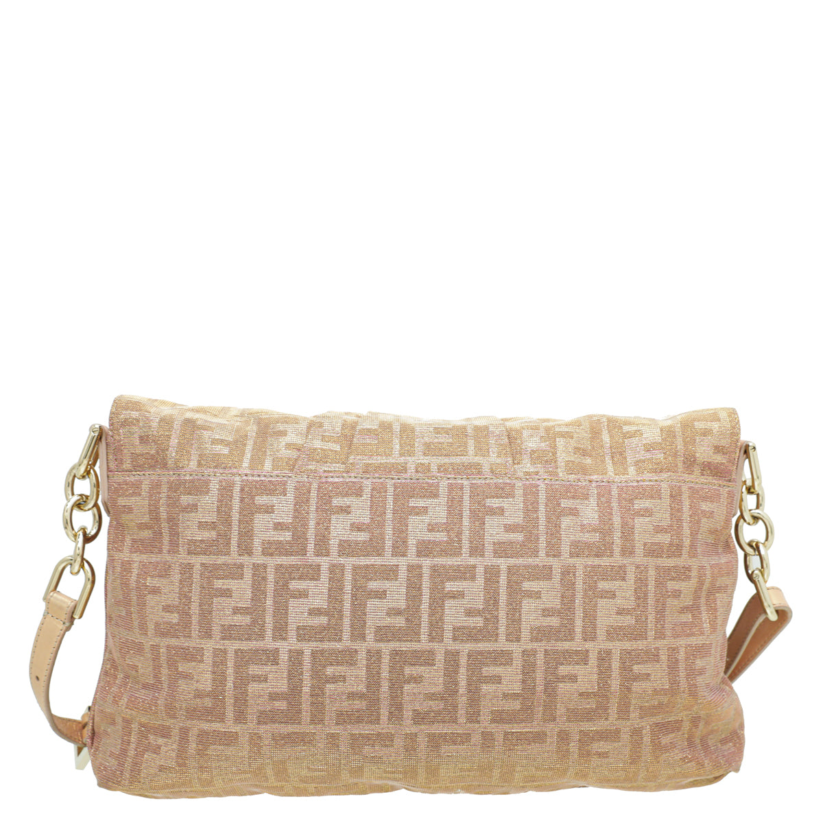 Fendi Glittered Pink Mia Flap Large Bag-Fendi-THE CLOSET