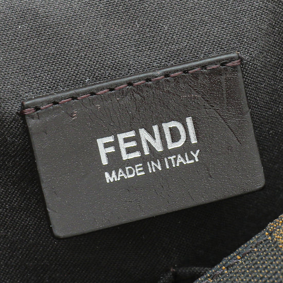 Fendi Bicolor Pequin Saddle Bag