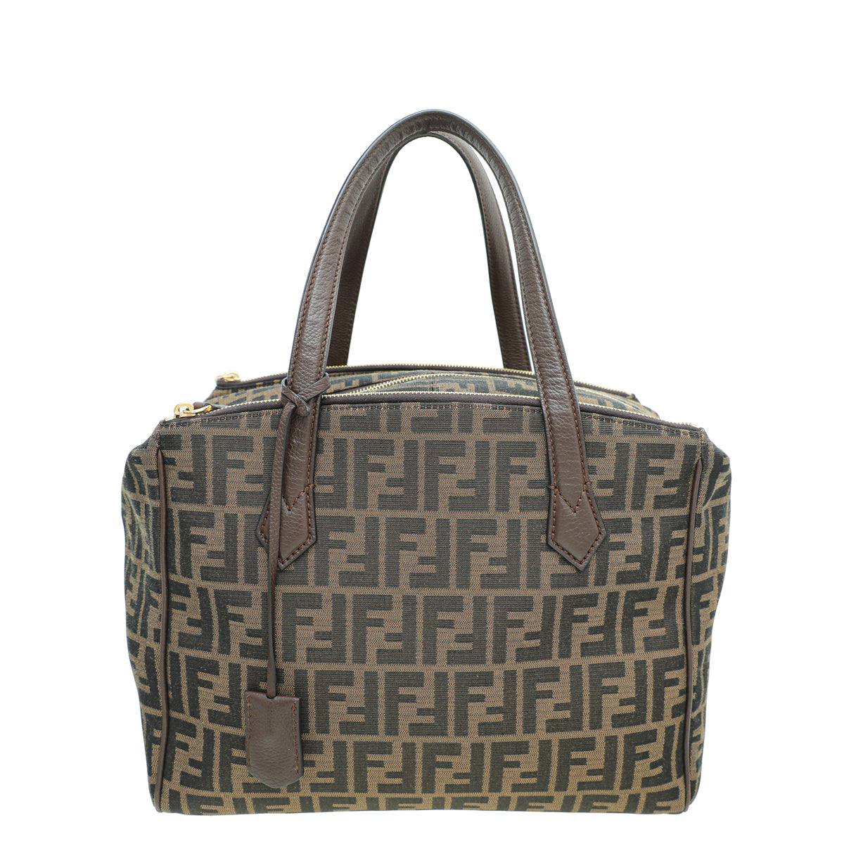 Fendi Tobacco Zucca Double Zip Tote Bag-Fendi-THE CLOSET