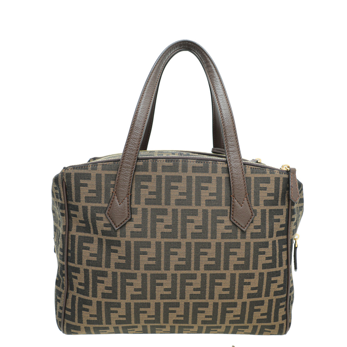 Fendi Tobacco Zucca Double Zip Tote Bag-Fendi-THE CLOSET