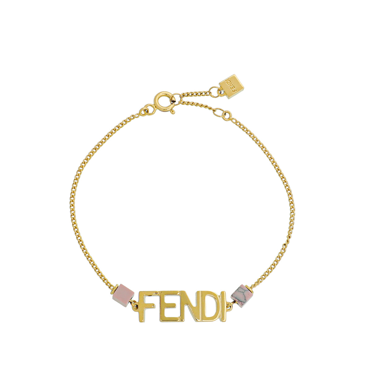 Fendi Pink Logo Chain Bracelet-Fendi-THE CLOSET