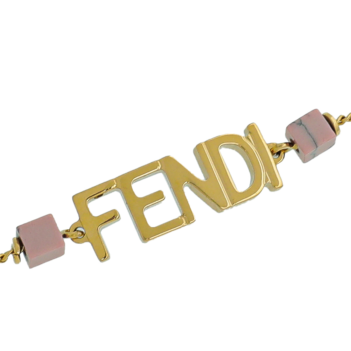 Fendi Pink Logo Chain Bracelet-Fendi-THE CLOSET