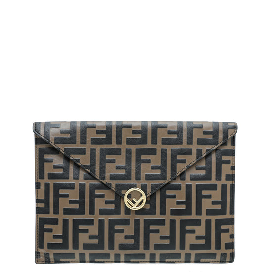 Fendi Tobacco FF Envelope Flat Pouch