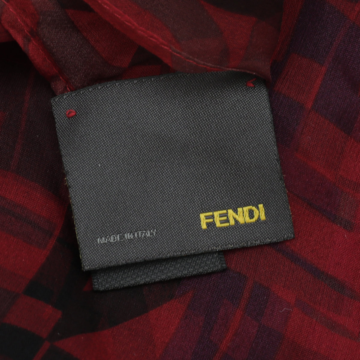 Fendi Red Fendi Letters Logo Silk Scarf