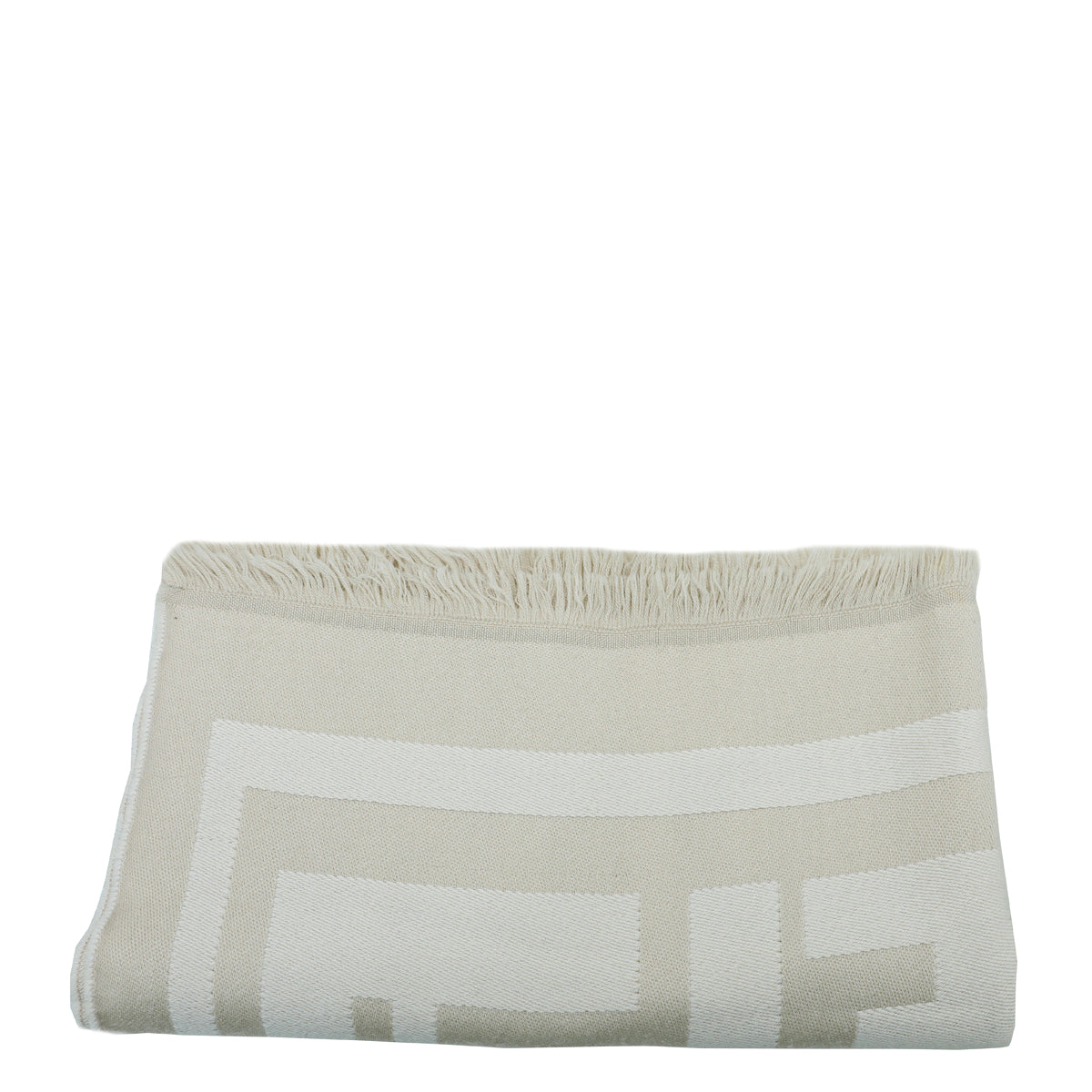 Fendi Beige FF Signature Wool Scarf-Fendi-THE CLOSET