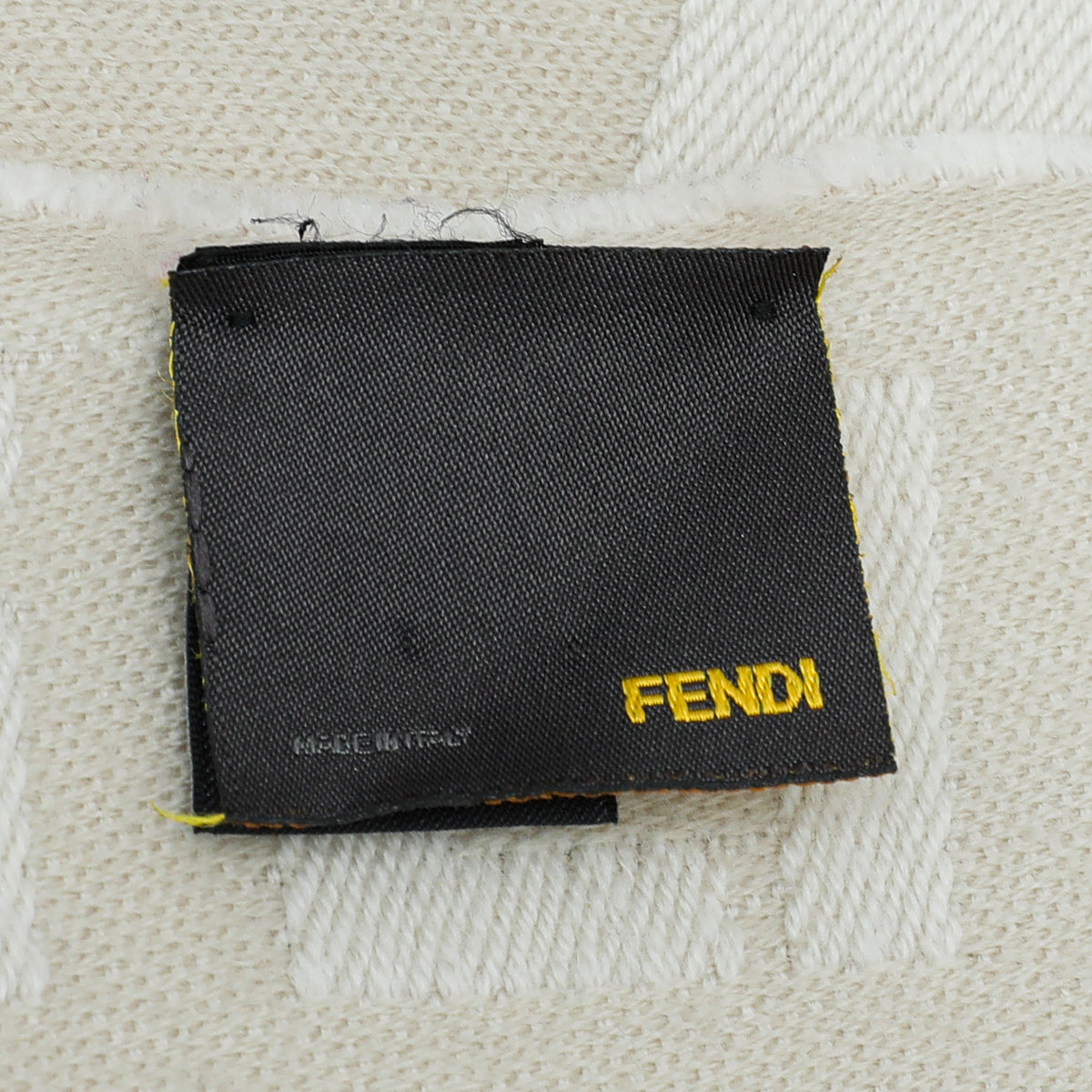 Fendi Beige FF Signature Wool Scarf