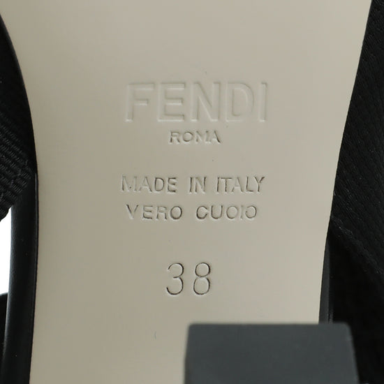 Fendi Black Mesh Colibri Slingback Pumps 38