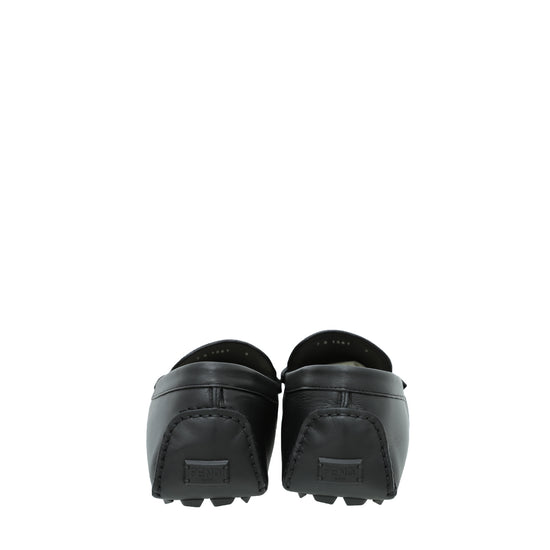 Fendi Black FF O'Lock Driving Loafers 9