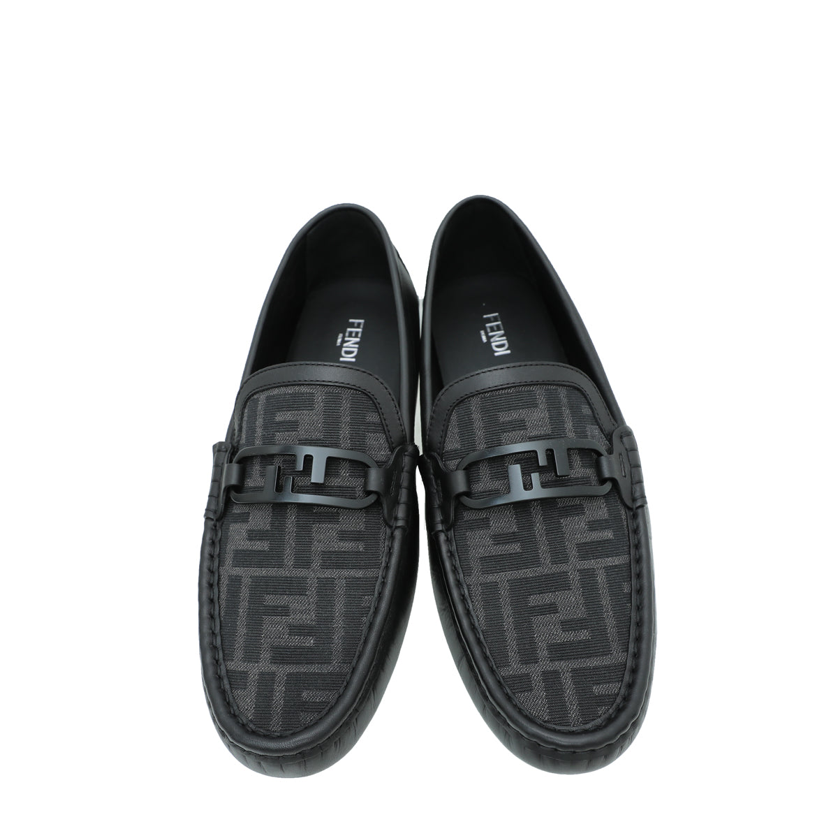 Fendi Black FF O'Lock Driving Loafers 9