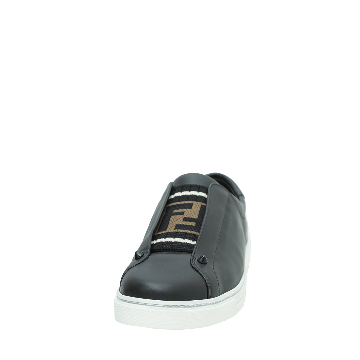 Fendi Black Zucca Womens Rockoclick Slip on Sneakers 39