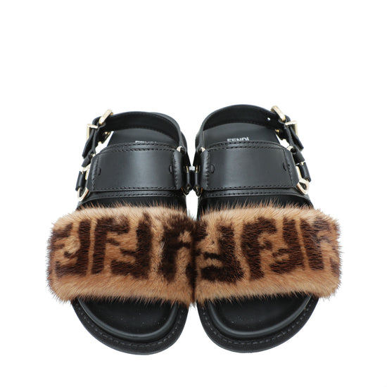 Fendi sandals with discount fur