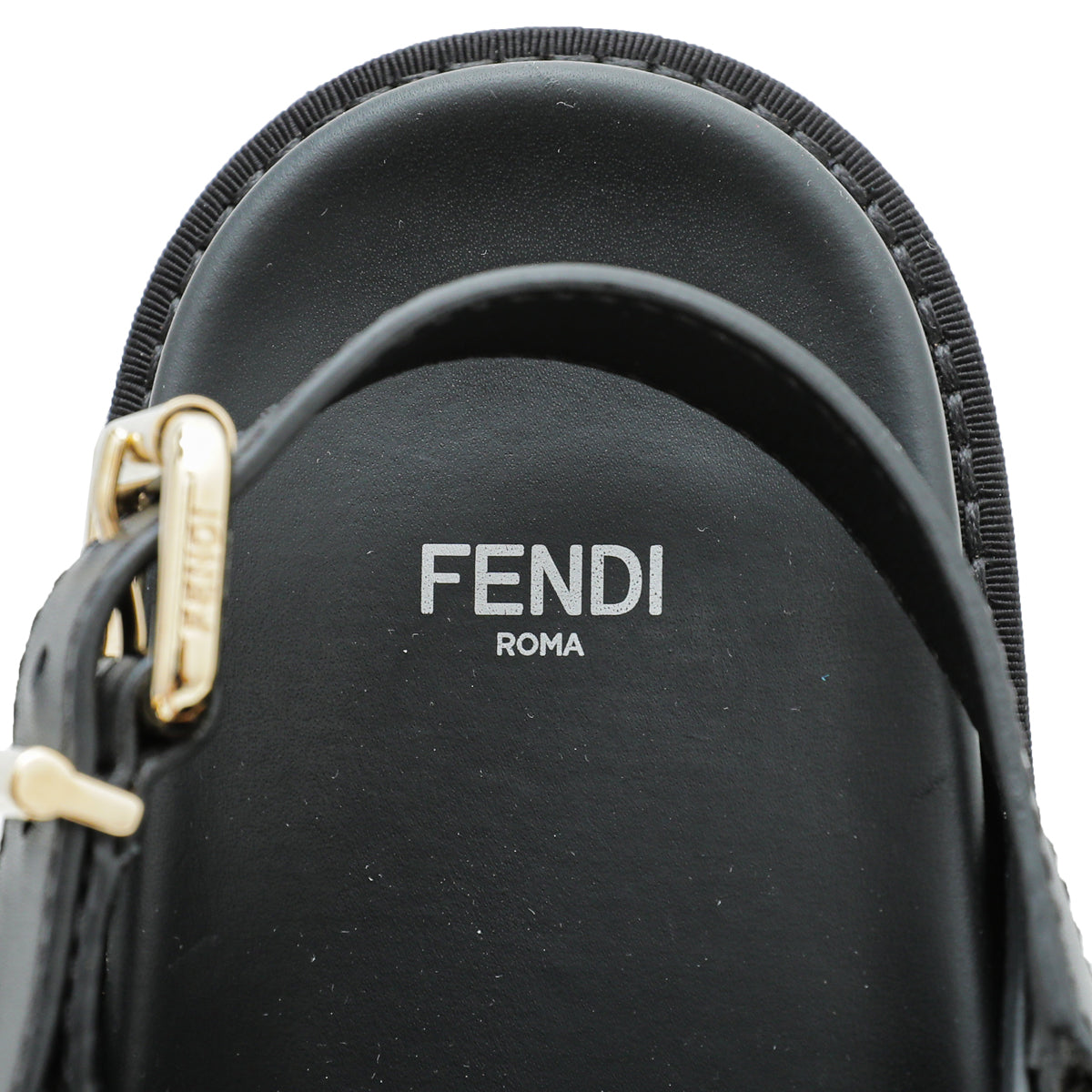 Fendi Bicolor FF Mink Fur Slide Sandal 37.5