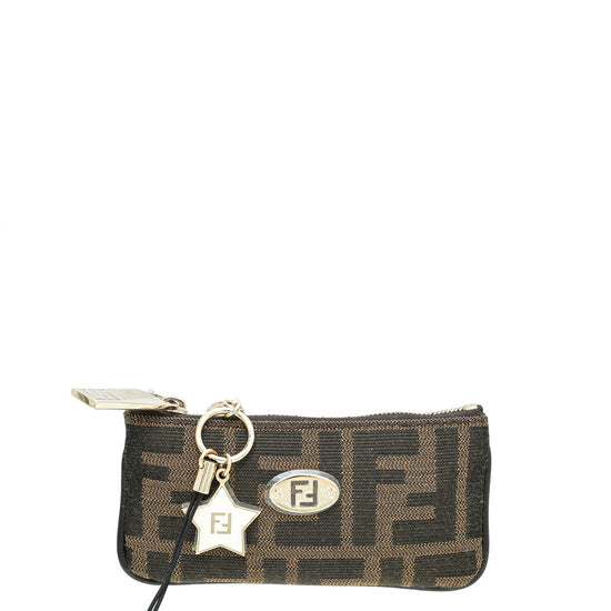 Fendi Tobacco Zucca Coin Purse Key Holder