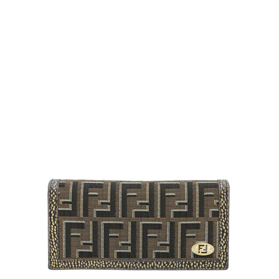 Fendi zucca store continental wallet