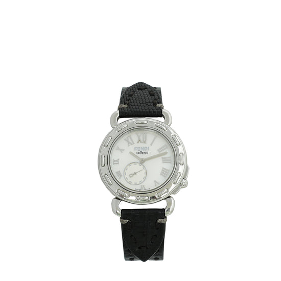 Fendi Steel Black Selleria MOP Steel 37mm Quartz Watch