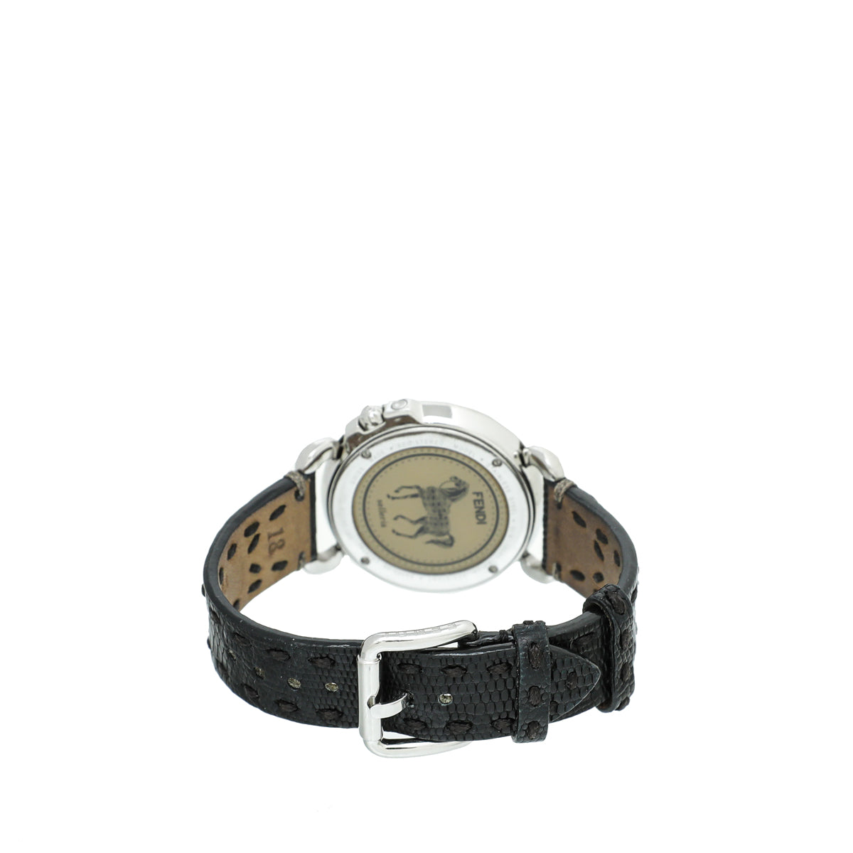 Fendi Steel Black Selleria MOP Steel 37mm Quartz Watch-Fendi-THE CLOSET