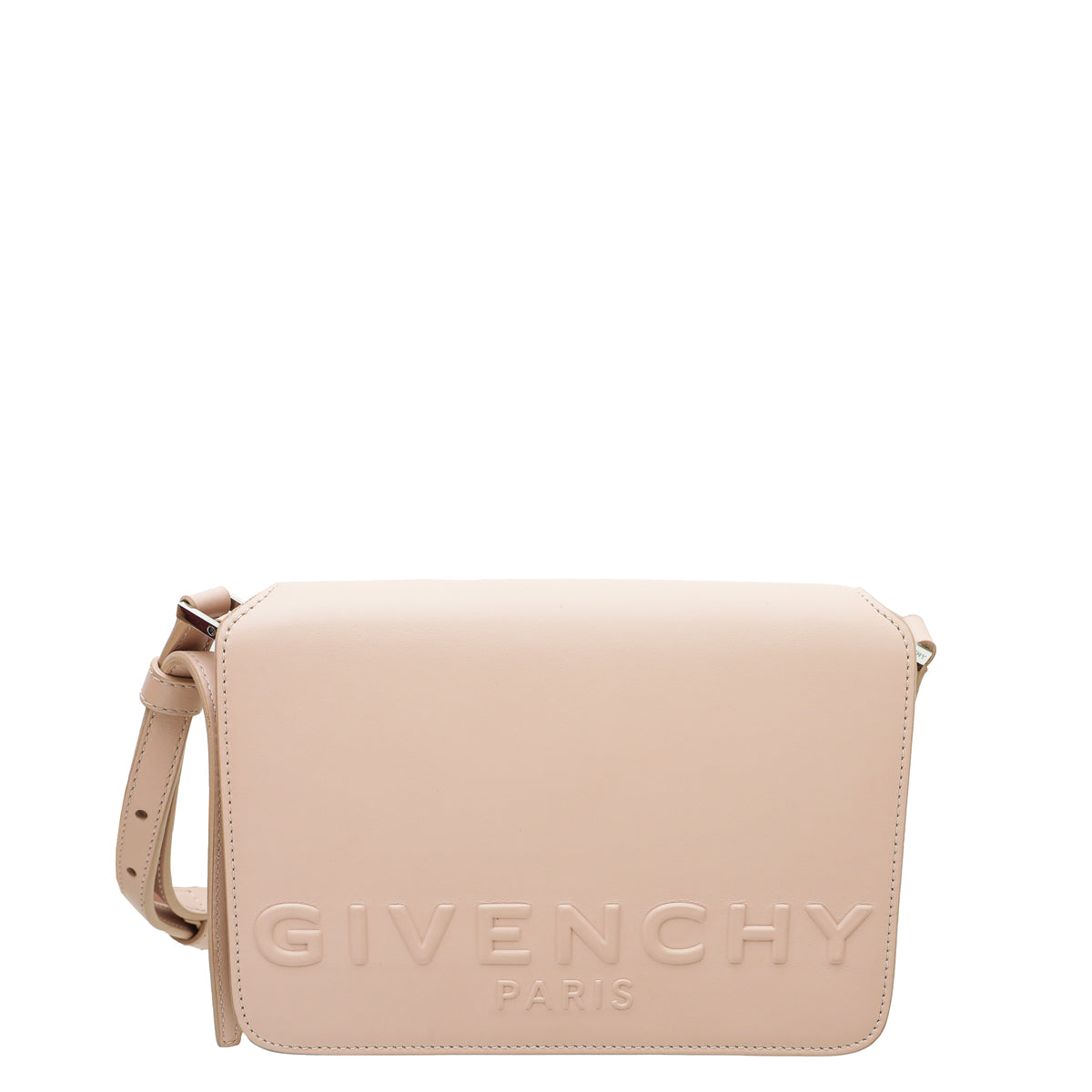 Givenchy Baby Pink Logo Embossed Flap Crossbody Bag-Givenchy-THE CLOSET