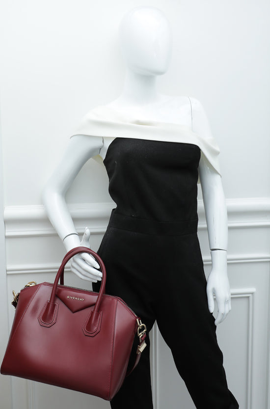Givenchy Burgundy Leather Mini Antigona Satchel Givenchy