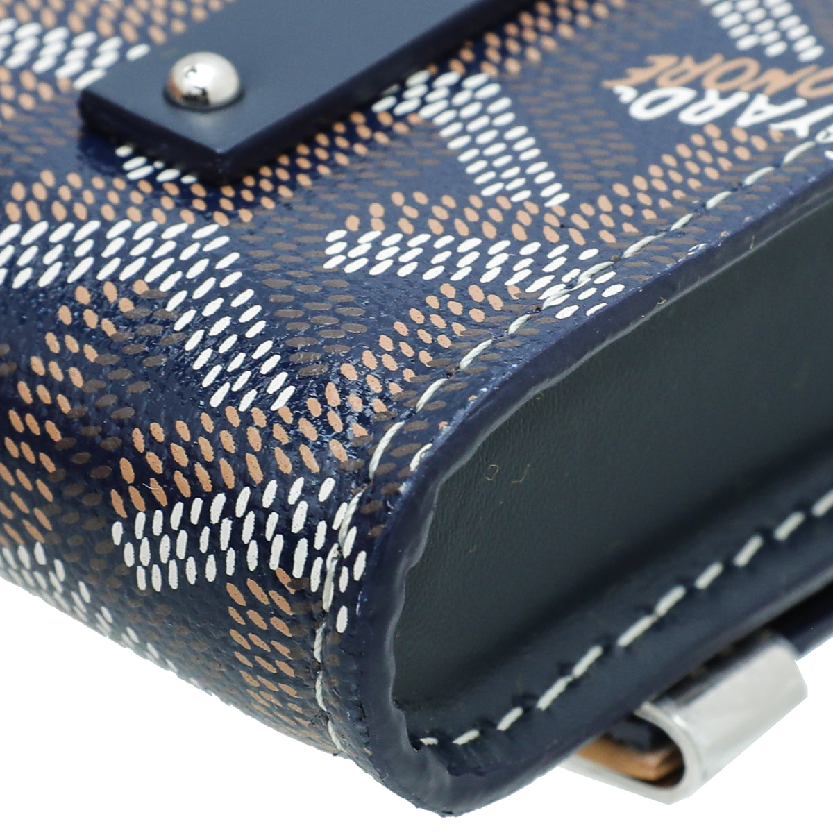 Goyard, Bags, Goyard Navy Blue Ine Coated Canvas And Leather Mini Monte  Carlo Phone Case